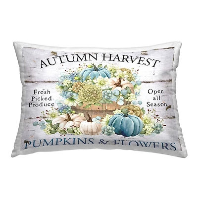 Stupell Industries Pumpkins & Flowers Harvest Decorative Printed Throw Pillow