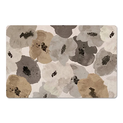 Neutral Floral Pattern Floor Mat