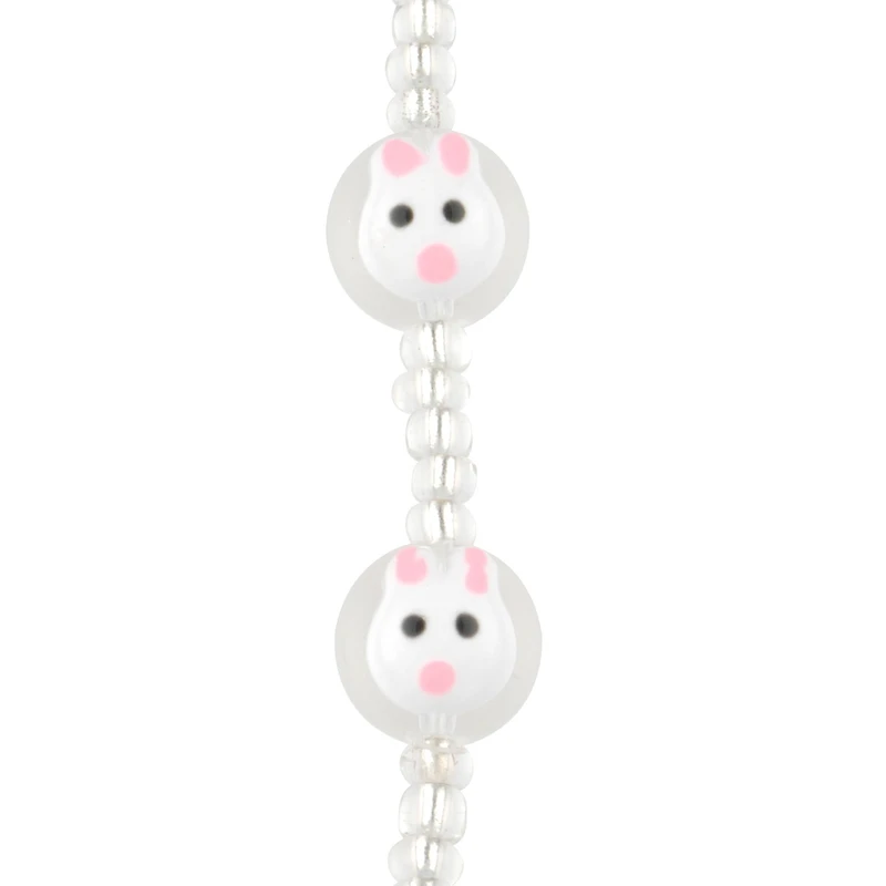 White Rabbit Painted Glass Beads, 11mm by Bead Landing™