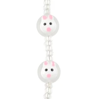 White Rabbit Painted Glass Beads, 11mm by Bead Landing™