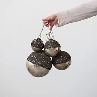 Hello Honey® 8" Starry Bronze & Dipped Silver Mercury Glass Ball Ornament