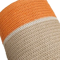 Honey Can Do Orange & Beige Paper Straw Nesting Baskets with Handles Set