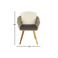 Light Brown Modern Outdoor Dining Chair Set