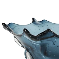 13" Dark Blue Ombre Glass Bowl