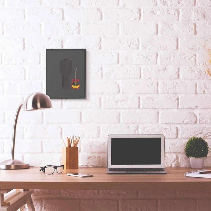 Stupell Industries Johnny Cash Fashion Design Wall Accent with Black Frame