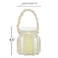 White Glass Coastal Lantern, 6" x 6" x 6"
