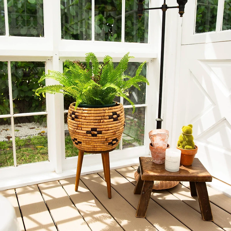 23in. UV Resistant Artificial Boston Fern Plant with Real Touch Leaves (Indoor/Outdoor)