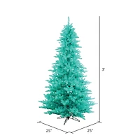 3ft. Pre-Lit Aqua Fir Artificial Christmas Tree, Aqua Lights