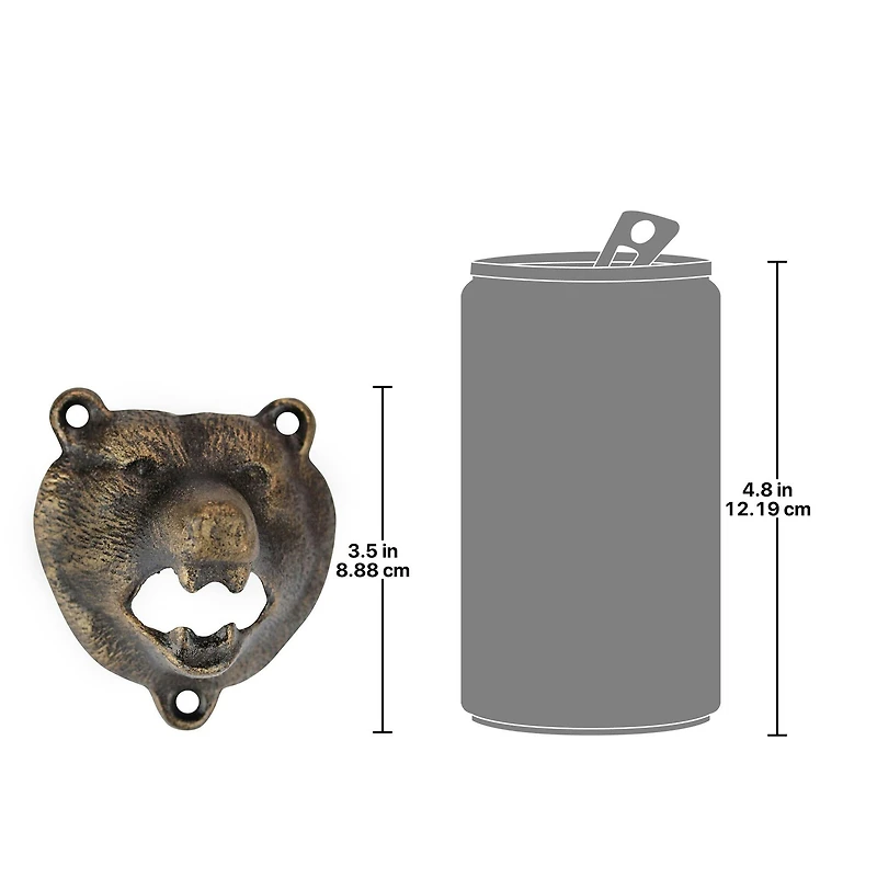 Design Toscano 3.5" Grizzly Bear of the Woods Cast Iron Bottle Opener