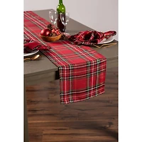 DII® 72" Metallic Holiday Plaid Table Runner