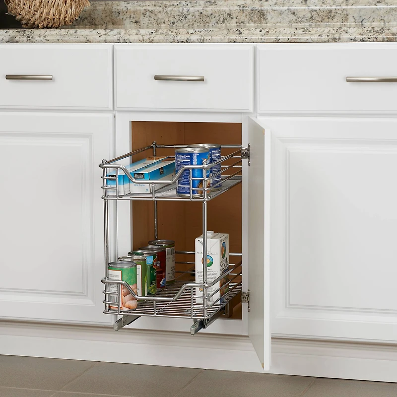 Household Essentials Glidez Chrome 2-Tier Cabinet Organizer