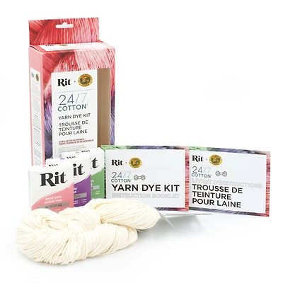 Lion Brand® Yarn Petal Pink, Purple & Kelly Green 24/7 Cotton® Yarn Rit® Kit