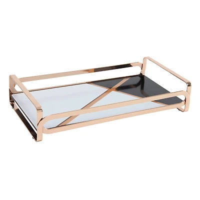 Home Details 14" Gold Color Block Vanity Tray