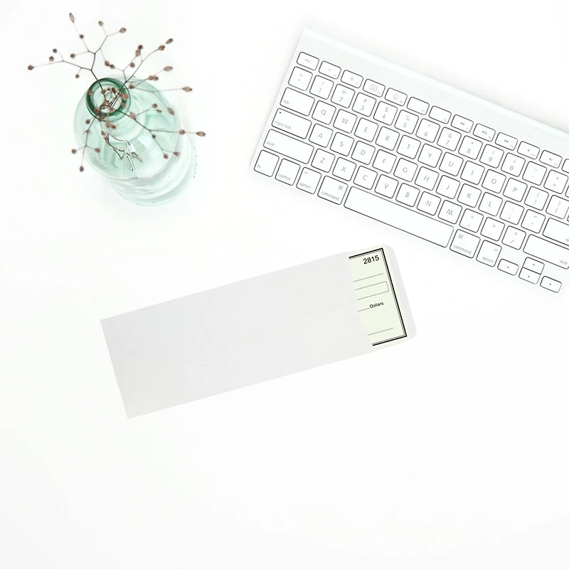 JAM Paper 4.12" x 9.5" Bright White Wove Business Strathmore Envelopes