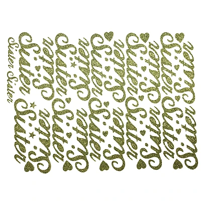 JAM Paper Sister Gold Script Flower Adhesive