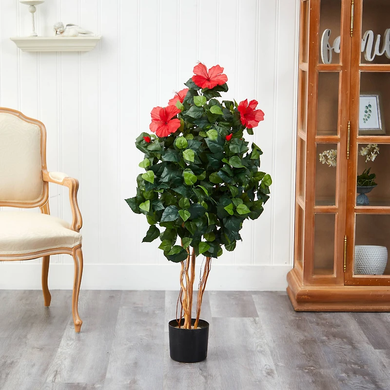 4ft. Potted Red & Green Hibiscus Tree