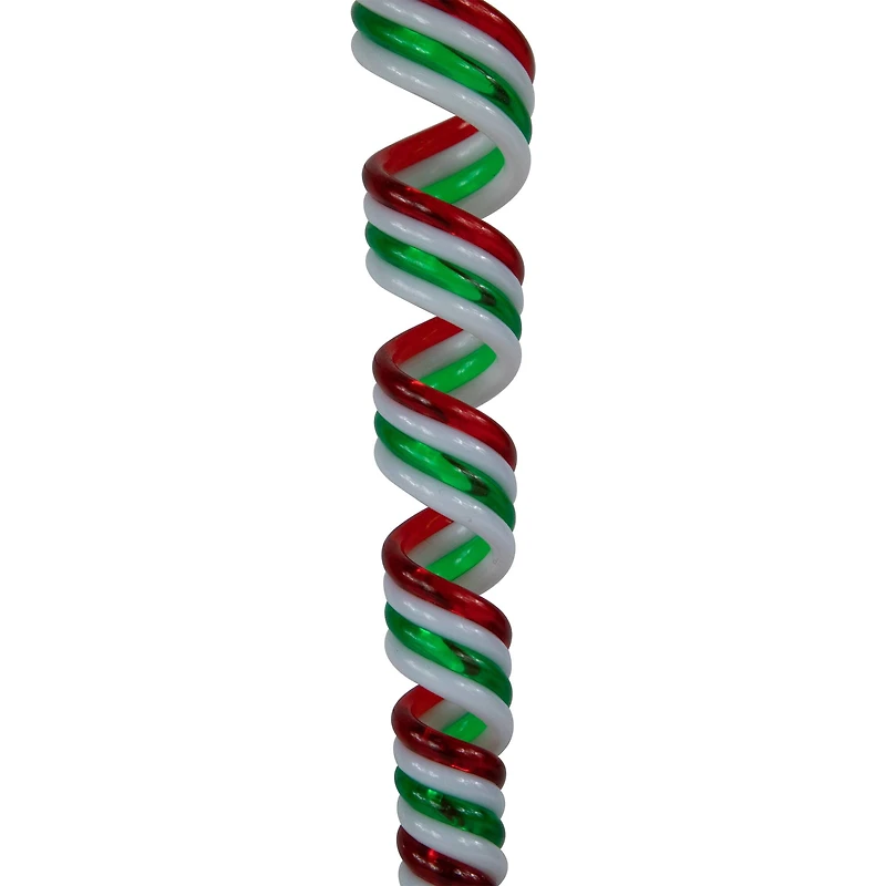 Pack of 4 Red  White and Green Candy Curls Christmas Ornaments 7"