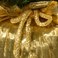 24" Pre-Lit Majestic Fir Tree In Gold Cloth Bag, Clear Lights