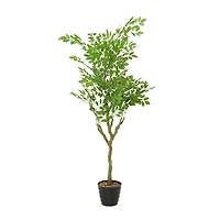 61" Green Vinyl Contemporary Potted Artificial Tree