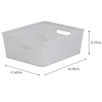 Simplify Medium Resin Wicker Storage Bin