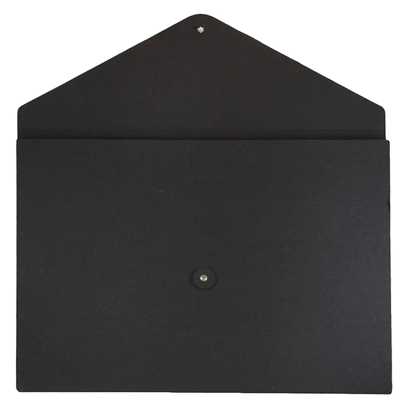 JAM Paper Black Kraft Portfolio with Button and String Tie Closure 9.25" x 14.375"