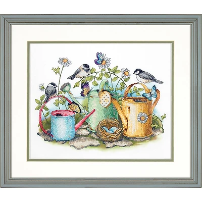 Dimensions® Watering Cans Stamped Cross Stitch Kit