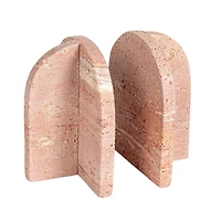 Hello Honey® 6" Crimson Archways Travertine Bookend Set
