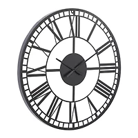 28" Black Metal Contemporary Wall Clock