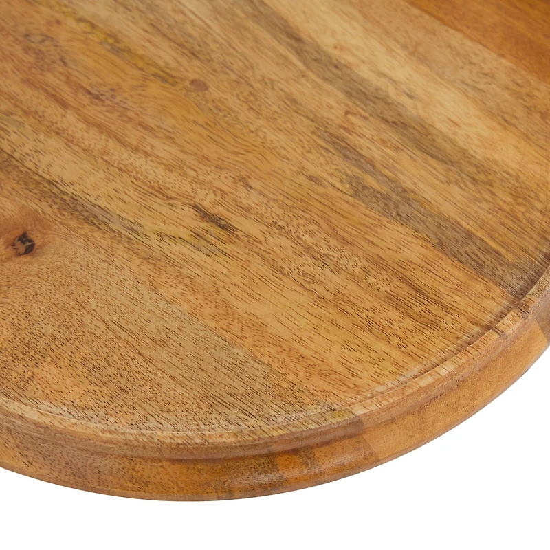 Brown Wood and Glass Natural Cake Stand with Cloche, 10" x 13" x 13"