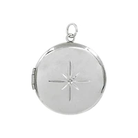 Silver Starburst Circle Locket by Bead Landing™