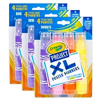 Crayola® Project XL Bold & Bright Poster Markers, 3 Packs of 4