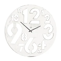 Silver Aluminum Contemporary Wall Clock, 24" x 24" x 2"