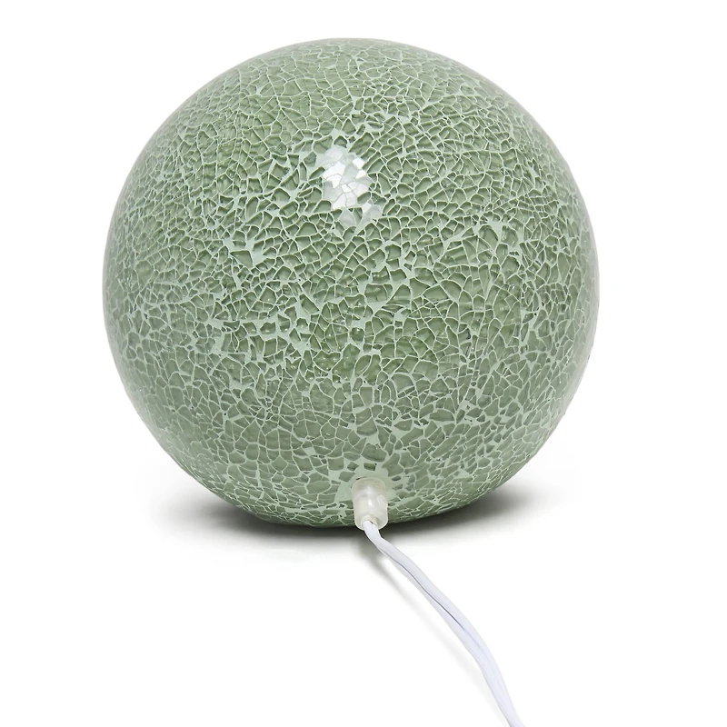 Simple Designs 8" Sage Green Mosaic Stone Ball Table Lamp