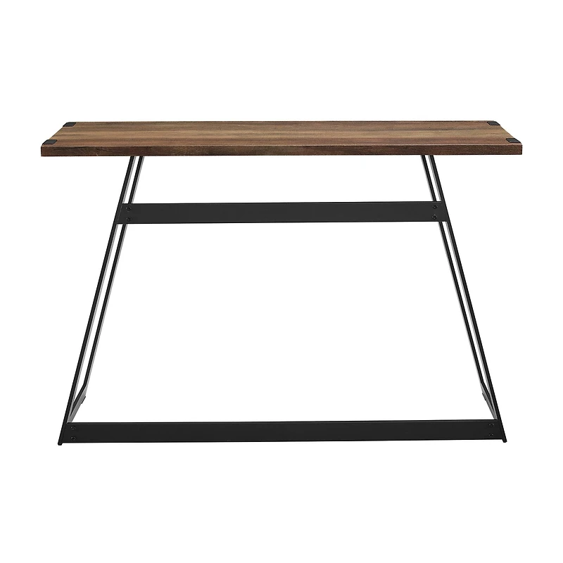 Walker Edison Reclaimed Barnwood Faux Wrap Modern Industrial Entry Table