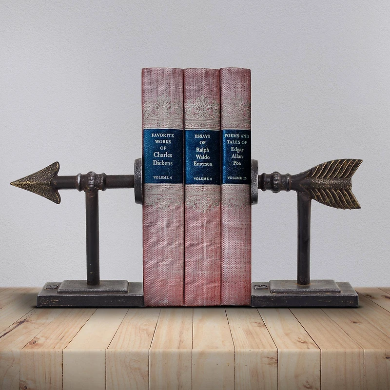 Metal Arrow Bookend Set