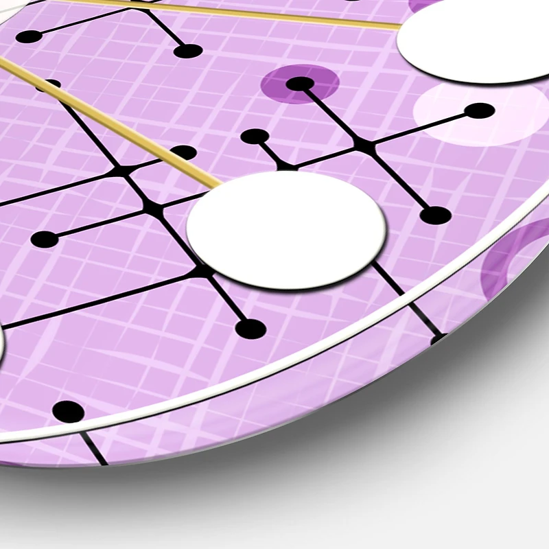 Designart '1950 Retro Pattern Iii Mid-Century Modern Wall Clock