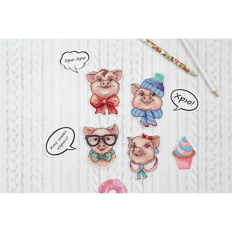 MP Studia Cute Piggies Cross Stitch Kit