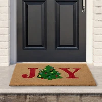 Natural Coir "Joy" Christmas Tree Doormat