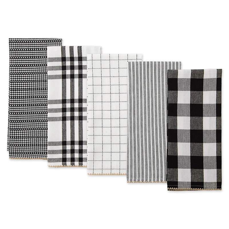 DII® Black Farmhouse Woven Dishtowel Set