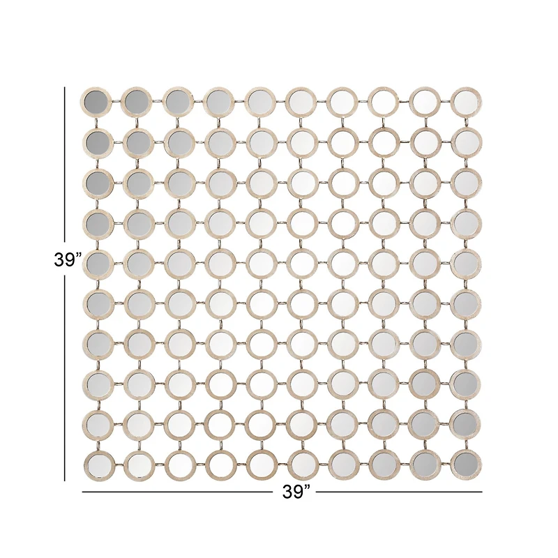 Gold Glam Metal Wall Mirror, 40" x 40"