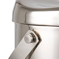 Hello Honey 1-Quart Stainless Steel Double-Wall Ice Bucket with Handle and Curved Lid, Brushed Nickel Finish