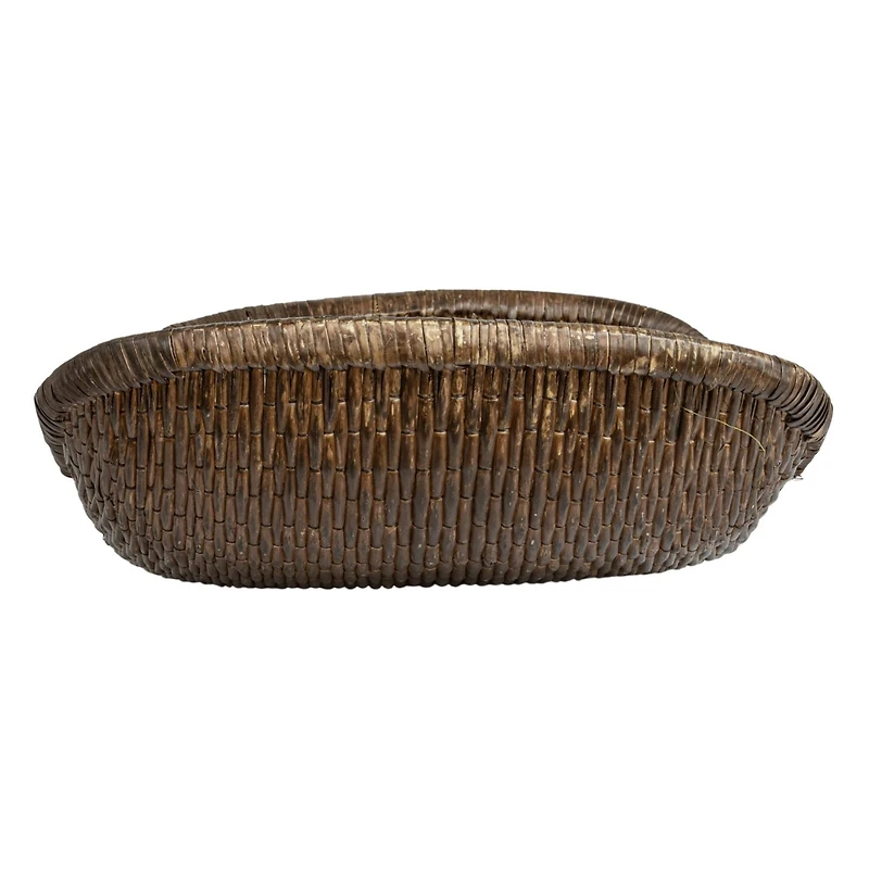 Hello Honey® 34.25" Brown Antique Woven Wicker Tray Basket