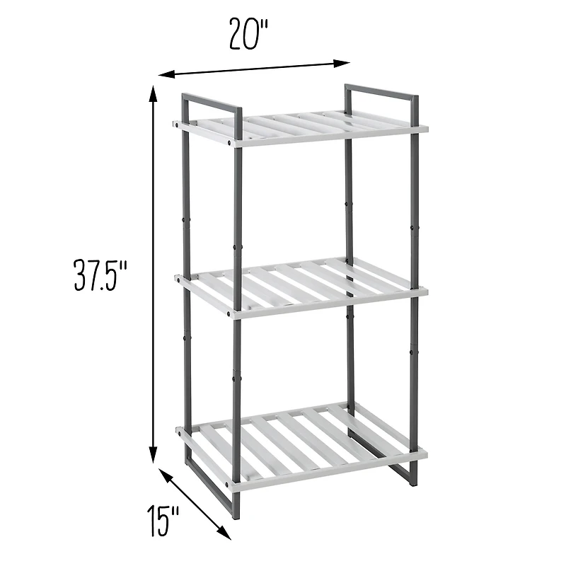 6 Pack: Honey Can Do Gray Tones 3-Tier Tubular Metal Shelf