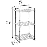 6 Pack: Honey Can Do Gray Tones 3-Tier Tubular Metal Shelf