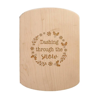 Dashing Through the Snow 11" x 8" Maple Oval Cutting Board
