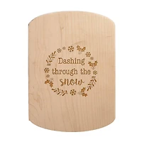 Dashing Through the Snow 11" x 8" Maple Oval Cutting Board