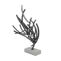 23" Gray Metal Abstract Sculpture