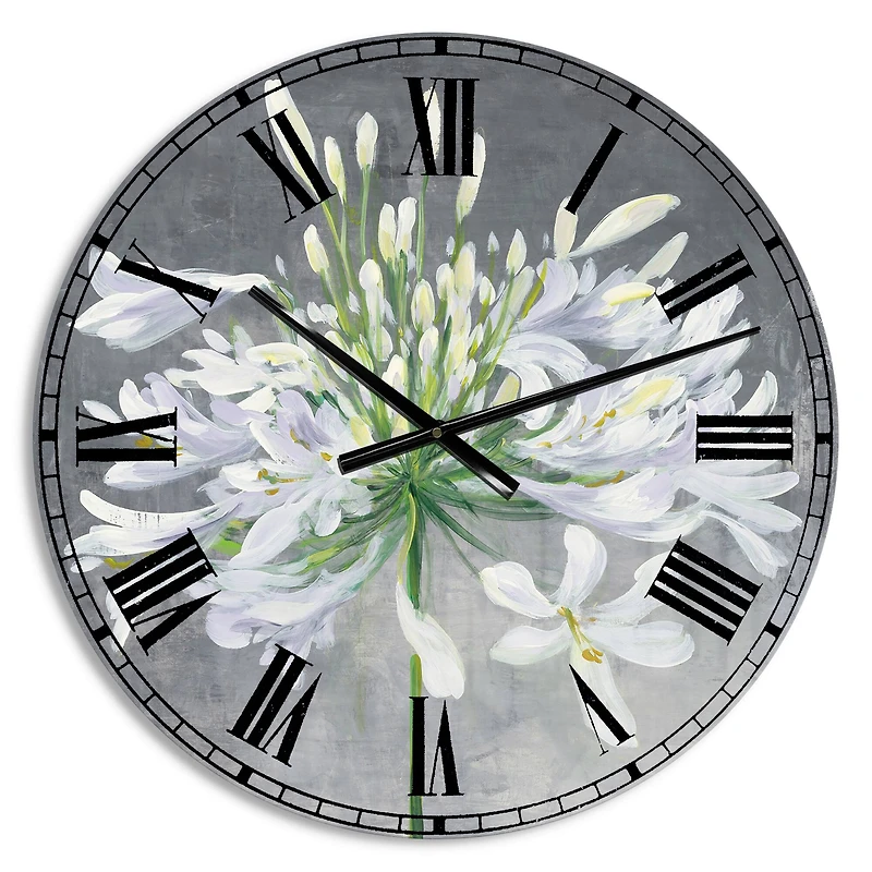 Designart 'Flower Cleome Splash I Traditional Wall Clock