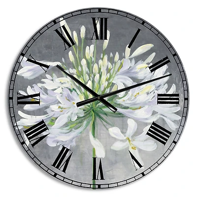 Designart 'Flower Cleome Splash I Traditional Wall Clock