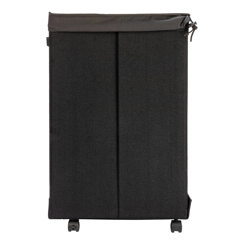 Household Essentials Narrow Collapsible Laundry Hamper with Liner & Lid